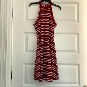 EUC Copper Key Cotton blend red white stripe summer dress